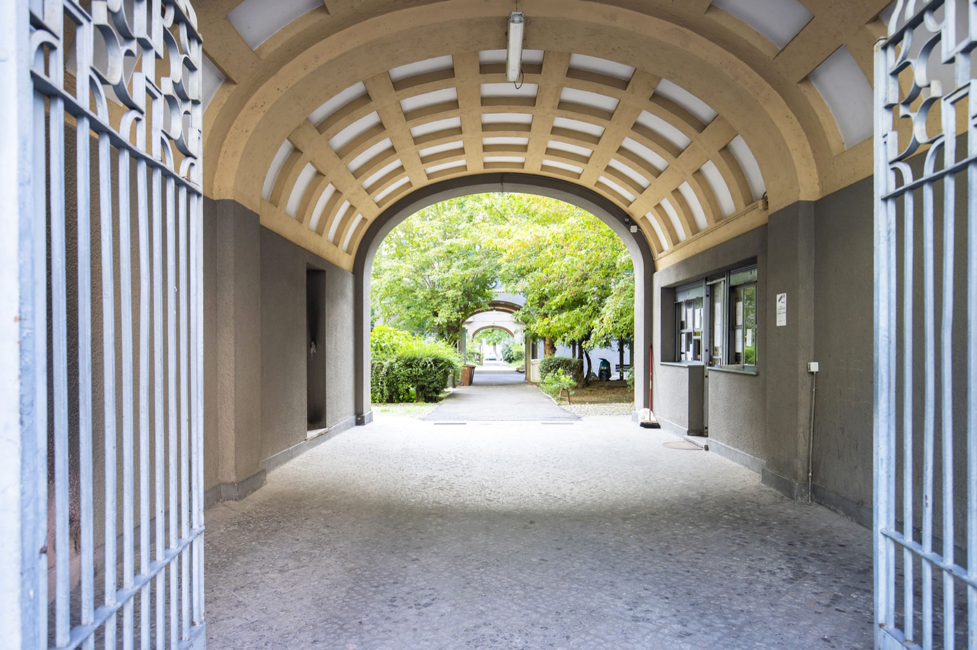 Entrance to the apartments at Via Paolo Bassi 22